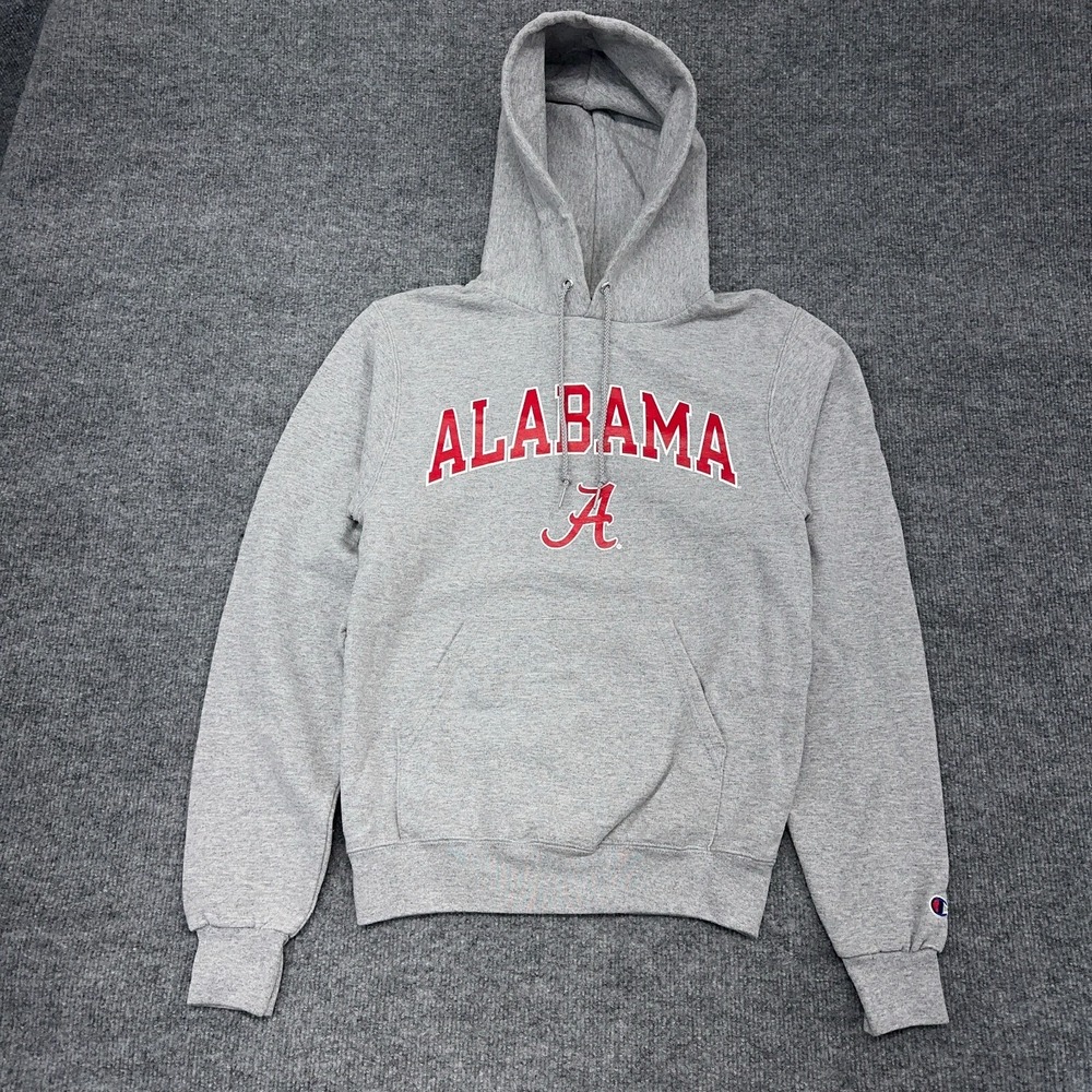 Alabama Crimson Tide Champion Hoodie Adult XS Gray Fleece Long Sleeve Pullover